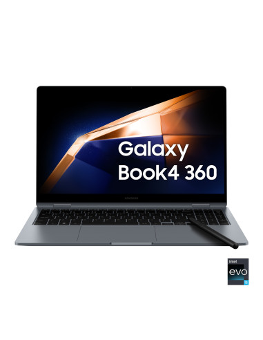 Samsung Galaxy Book4 360 Laptop, Intel® Core™ 5 120U, 16GB RAM, 512GB SSD, 15.6" Super AMOLED, Windows 11 Home, Moonstone Gray