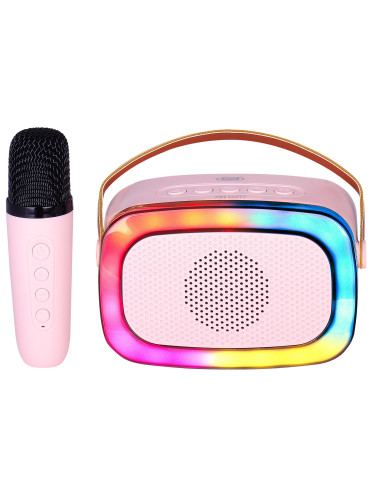 Trevi XR JUMP ALTOPARLANTE KARAOKE PORTATILE 10W WIRELESS USB MICRO SD AUX-IN XR 8A01 MINIPARTY ROSA