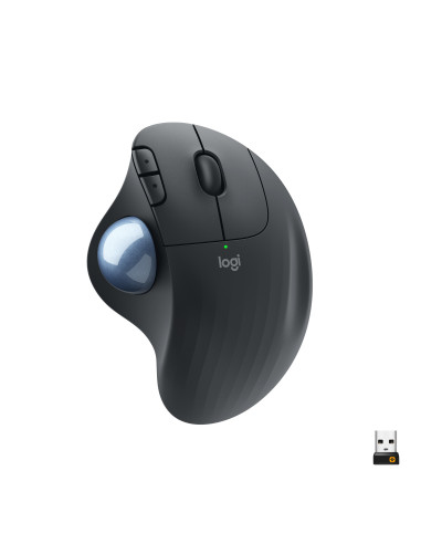 Logitech ERGO M575 Mouse Trackball Wireless - Facile controllo con il pollice, Tracciamento fluido, Design ergonomico e