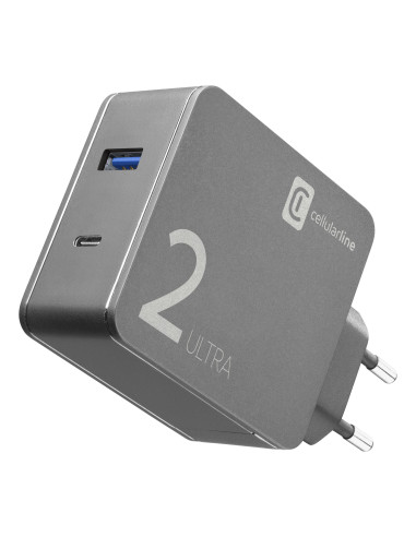 Cellularline Duo Charger Ultra - USB-C Laptop, MacBook, Smartphones