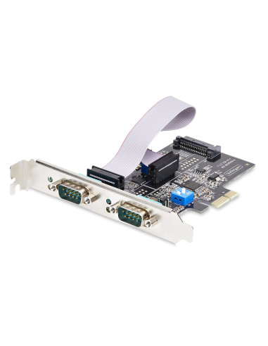 StarTech.com Scheda Seriale PCIe a 2 porte, scheda PCI Express a doppia porta RS232 RS422 RS485 (DB9), staffe a basso profilo