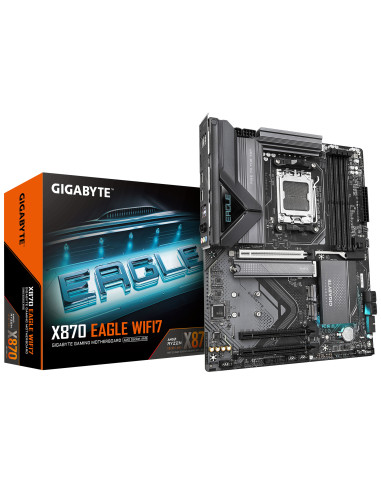 GIGABYTE X870 EAGLE WIFI7 Scheda Madre - Supporta CPU AMD Ryzen 9000, 14+2+2 fasi VRM, fino a 8000MHz DDR5 (OC), 1xPCIe 5.0 +