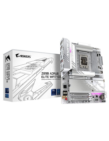 GIGABYTE Z890 AORUS ELITE WIFI7 ICE Scheda Madre - Supporta CPU Intel Core Ultra (Serie 2), VRM a 16+1+2 fasi, fino a 8800MHz