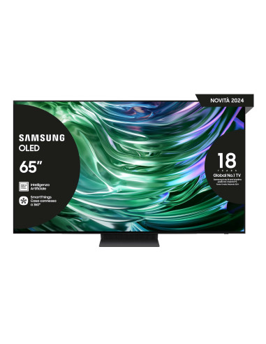 Samsung TV OLED 4K 65” QE65S90DATXZT Smart TV Wi-Fi Graphite Black 2024, Processore NQ4 AI GEN2, Self-illuminating pixels,