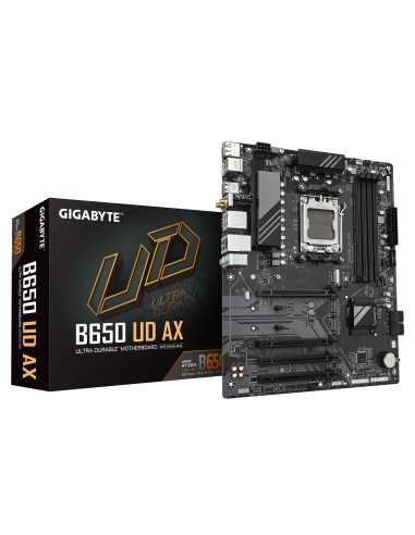 GIGABYTE B650 UD AX Scheda Madre - Supporta CPU AMD Ryzen Serie 9000, VRM a 6+2+2 fasi, fino a 7600MHz DDR5 (OC), 1x PCIe 5.0 +