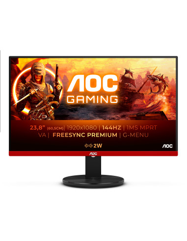 AOC 90 Series G2490VXA LED display 60,5 cm (23.8") 1920 x 1080 Pixel Full HD Nero, Rosso