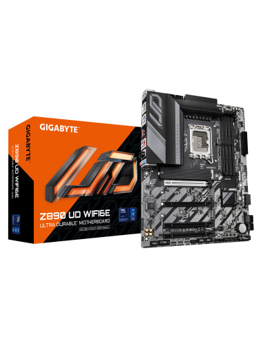 GIGABYTE Z890 UD WIFI6E Scheda Madre - Supporta CPU Intel Core Ultra (Serie 2), VRM a 12+1+2 fasi, fino a 8800MHz DDR5 (OC),