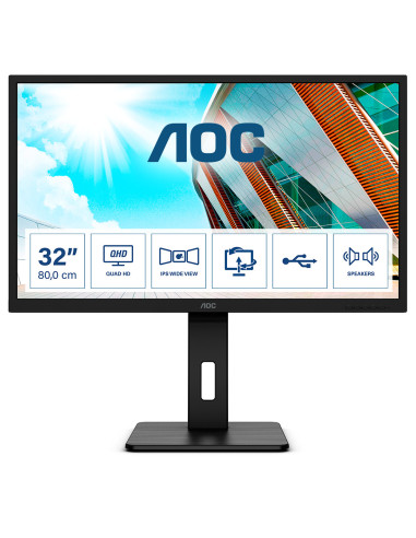 AOC P2 Q32P2 Monitor PC 80 cm (31.5") 2560 x 1440 Pixel 2K Ultra HD LED Nero