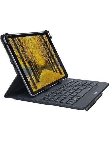 Logitech Universal Folio Cover iPad o Tablet con Tastiera Bluetooth Wireless, Per la maggior parte dei tablet da 9-10", iOS,