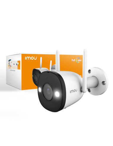 Imou Bullet 2 Full HD (2Mp) Telecamera di sicurezza Wifi da esterno Full color con sirena e faretto