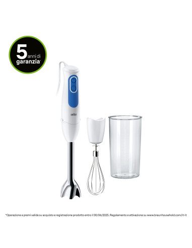 Braun Minipimer MultiQuick MQ3005 CREAM Frullatore ad immersione White blue