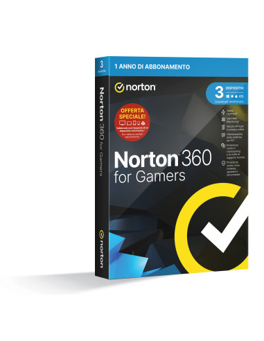 Norton 360 for Gamers 2024 | Antivirus per 3 Dispositivi | Licenza di 1 anno | PC, Mac, tablet e smartphone