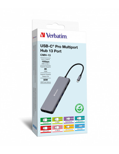 Verbatim CMH-13 USB tipo-C 10000 Mbit s Argento