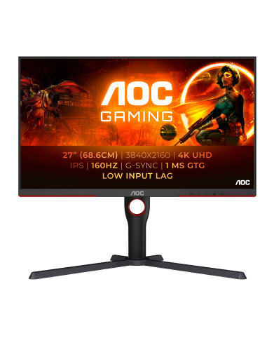 AOC G3 U27G3X BK Monitor PC 68,6 cm (27") 3840 x 2160 Pixel 4K Ultra HD LED Nero, Rosso