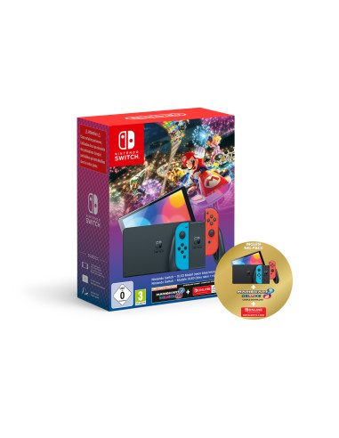 Nintendo Console Switch - Modello OLED, bundle Mario Kart 8 (include il codice download di Mario Kart 8 Deluxe + 3 mesi di