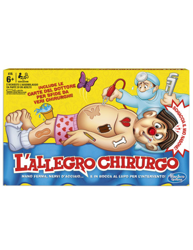 Hasbro Gaming L'Allegro Chirurgo, gioco da tavolo elettronico del dottore, giochi per bambini e bambine, dai 6 anni in su