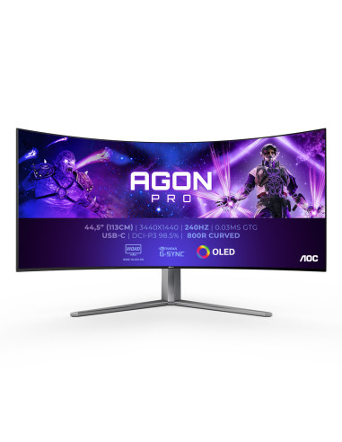 AOC AGON PRO AG456UCZD LED display 114,3 cm (45") 3440 x 1440 Pixel Wide Quad HD OLED Nero