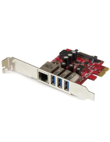 StarTech.com Scheda Espansione PCI Express USB 3.0 a 3 porte con UASP + Gigabit Ethernet