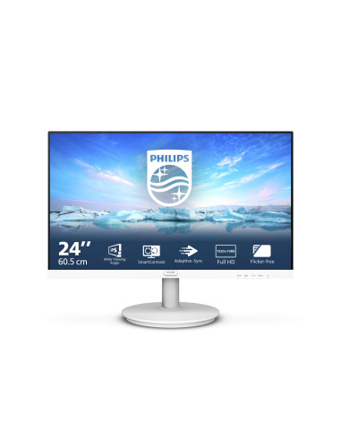 Philips V Line 241V8AW 00 Monitor PC 60,5 cm (23.8") 1920 x 1080 Pixel Full HD LCD Bianco