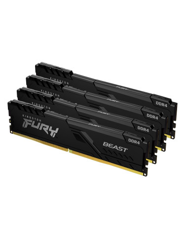 Kingston Technology FURY Beast 32GB 3200MT s DDR4 CL16 DIMM (Kit da 4) Black