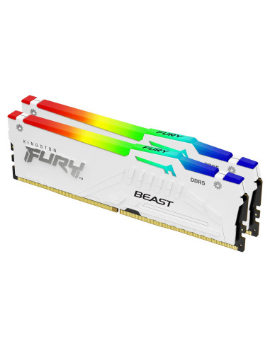 Kingston Technology FURY Beast 64 GB 5200 MT s DDR5 CL36 DIMM (Kit da 2 moduli) White RGB EXPO