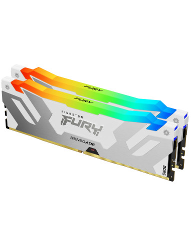 Kingston Technology FURY 32GB 6400MT s DDR5 CL32 DIMM (Kit da 2) Renegade RGB Bianco XMP