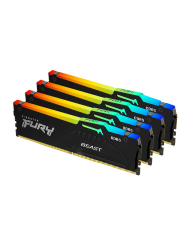 Kingston Technology FURY Beast 64 GB 5200 MT s DDR5 CL40 DIMM (Kit da 4 moduli) RGB XMP