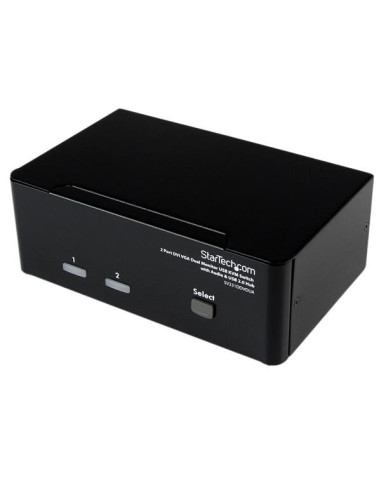 StarTech.com Switch KVM doppio monitor VGA DVI 2 porte USB con audio e hub USB 2.0