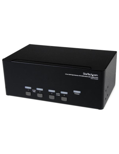 StarTech.com Switch KVM DVI USB per monitor triplo a 4 porte con audio e hub USB 2.0