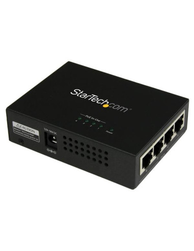 StarTech.com Iniettore midspan Gigabit Power over Ethernet (PoE) a 4 porte - 802.3at af