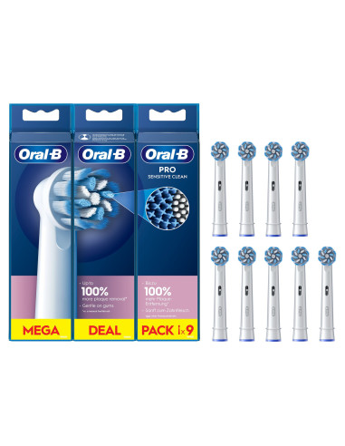 Oral-B Testine Di Ricambio Pro Sensitive Clean, Confezione Da 9 Testine