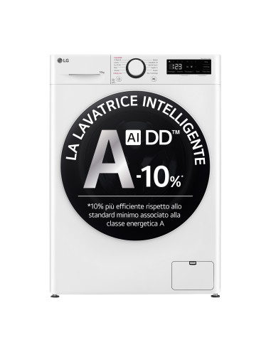 LG F4R5010TSWW Lavatrice 10kg AI DD, Classe A-10%, 1400 giri, TurboWash, Vapore