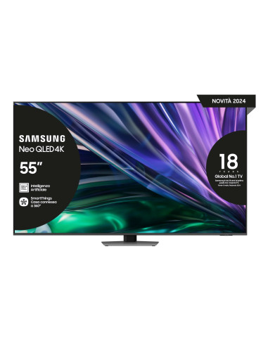 Samsung TV Neo QLED 4K 55” QE55QN85DBTXZT Smart TV Wi-Fi Carbon Silver 2024, Processore NQ4 AI GEN2, Tecnologia Quantum Matrix,