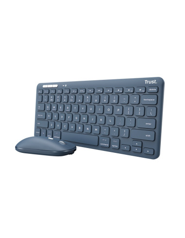 Trust Lyra tastiera Mouse incluso Universale RF senza fili + Bluetooth QWERTY Italiano Blu