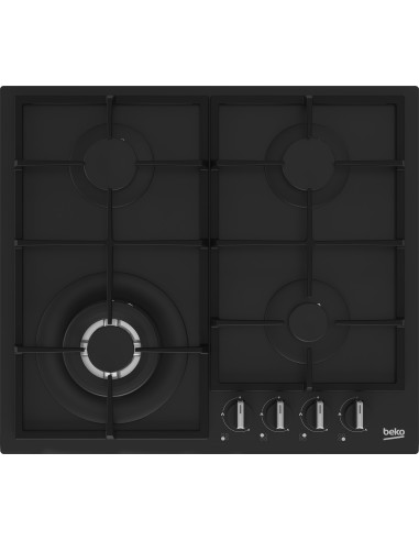 Beko HIYG 64225 SBO piano cottura Nero Da incasso 60 cm Gas 4 Fornello(i)