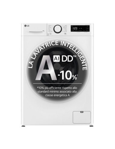 LG F2R3S09AIDD Lavatrice 9kg AI DD, Classe A-10%, 1200 giri, Motore Direct Drive