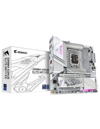 GIGABYTE Z890M AORUS ELITE WIFI7 ICE Scheda Madre - Supporta CPU Intel Core Ultra (Serie 2), VRM a 12+1+2 fasi, fino a 8800MHz