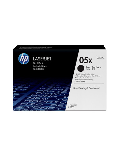 HP Confezione da 2 cartucce originali di Toner nero ad alta capacità LaserJet 05X