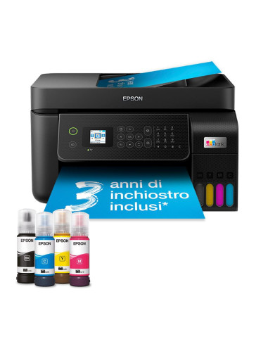 Epson EcoTank ET-4800 stampante multifunzione inkjet 4-in-1 A4, serbatoi ricaricabili alta capacità, 4 flaconi inclusi pari a