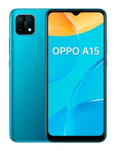 OPPO A15 Smartphone, 179g, Display 6.52" HD+ LCD, 3 Fotocamere 13MP, RAM 3GB + ROM 32GB Espandibile, Batteria 4230mAh, Ricarica