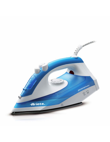 Ariete 6234 Steam Iron - Ferro da stiro con piastra in teflon - Colpo vapore 140 gr min - Serbatoio 250 ml - 2000 W - Bianco e