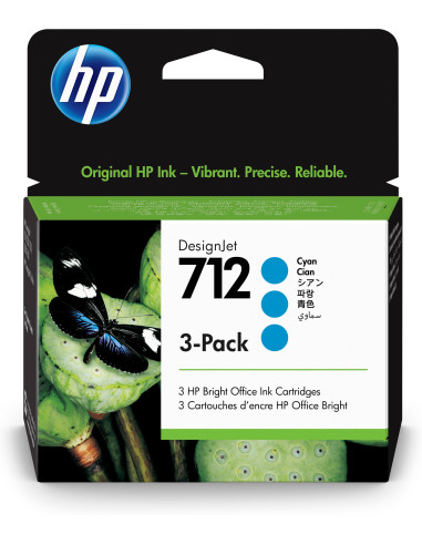 HP Confezione da 3 cartucce di inchiostro ciano originale DesignJet 712 da 29 ml