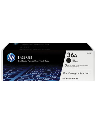 HP Confezione da 2 cartucce originali di Toner nero LaserJet 36A