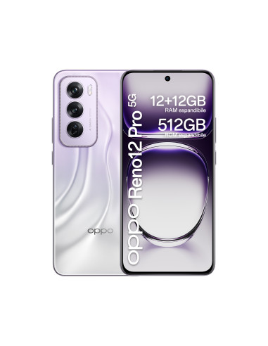 OPPO Reno12 Pro 5G AI Smartphone, Tripla fotocamera 50+50+8MP, Selfie 50MP, Display 6.7” 120HZ AMOLED FHD+, 5000mAh, RAM 24 GB