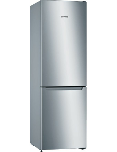 Bosch Serie 2 KGN36NLEA Frigorifero combinato da libera installazione 186 x 60 cm Metal look Classe E