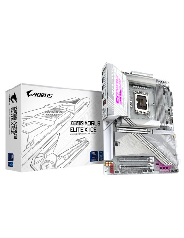 GIGABYTE Z890 AORUS ELITE X ICE Scheda Madre - Supporta CPU Intel Core Ultra (Serie 2), VRM a 16+1+2 fasi, fino a 9500MHz DDR5