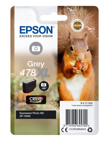 Epson Squirrel Singlepack Grey 478XL Claria Photo HD Ink