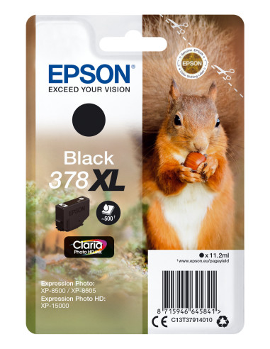 Epson Squirrel Singlepack Black 378XL Claria Photo HD Ink