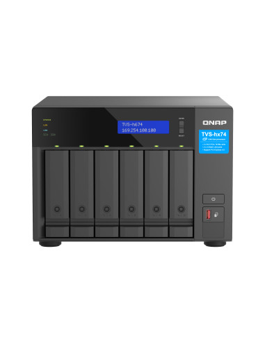 QNAP TVS-h674 NAS Tower Intel® Core™ i3 i3-12100 16 GB DDR4 0 TB QuTS hero Nero