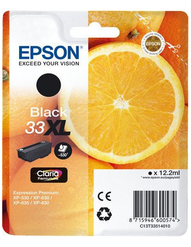 Epson Oranges 33XL K cartuccia d'inchiostro 1 pz Originale Resa elevata (XL) Nero